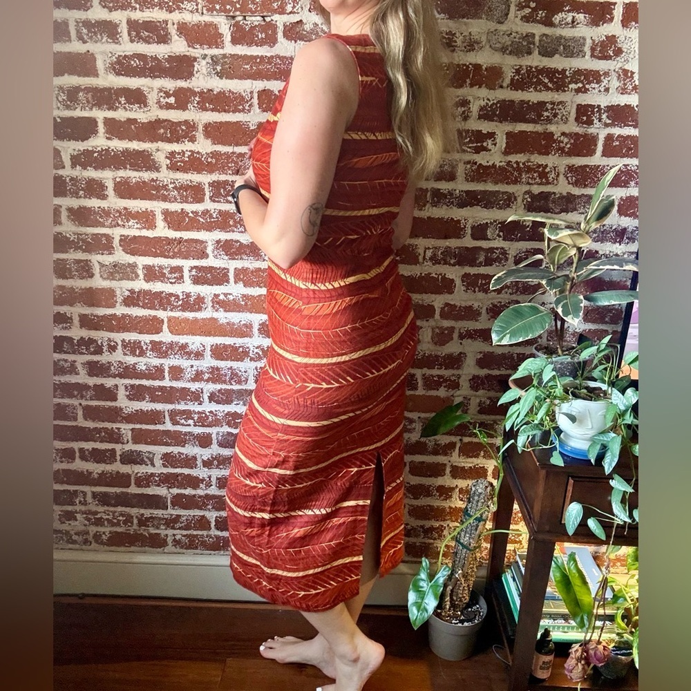 Y2K Jessica Howard linen blend orange dress - tagged: 12 - Picture 2 of 9